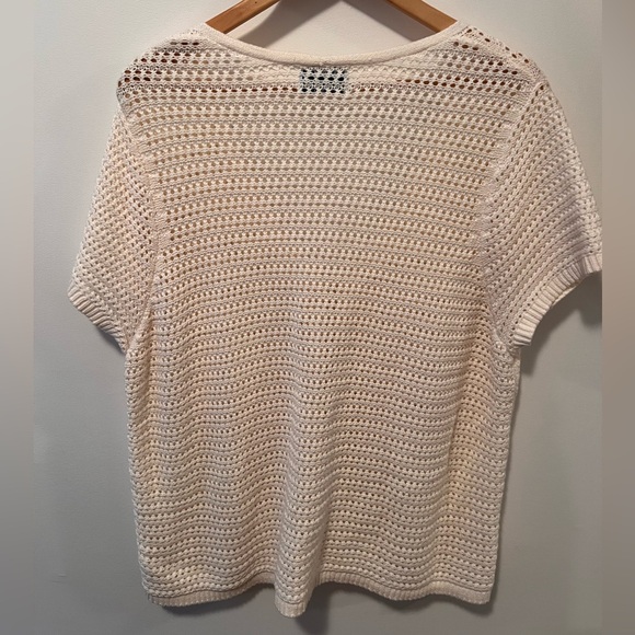 Old Navy Crocheted Front Tie Shortsleeved Sweater - Picture 2 of 5